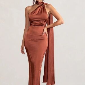Club L London Mademoiselle Asymmetric Maxi Dress